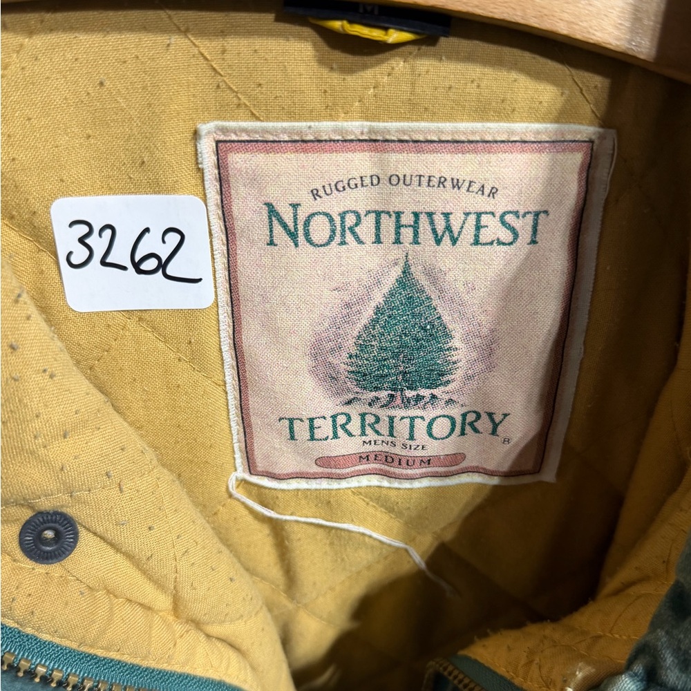 #3262-Northwest Territory Green Canvas Jacket with Mustard Liner - Picture 3 of 4